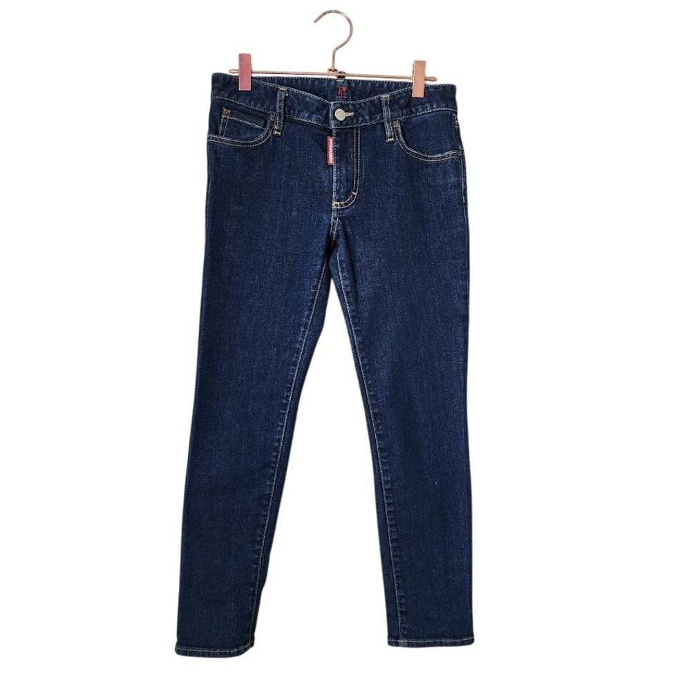 DSQUARED2‎ Twiggy Dark Wash Skinny Jeans Designer Denim Model off Duty Italy 38